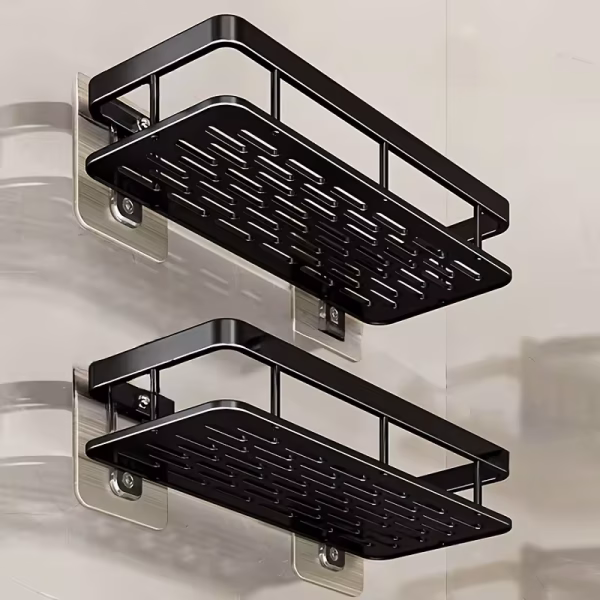 Schlag Kostenloser Wand Badezimmer Regal Kein Bohren Dusche Regal Küche Lagerung Organizer Shampoo Rack Make-Up Lagerung Organizer