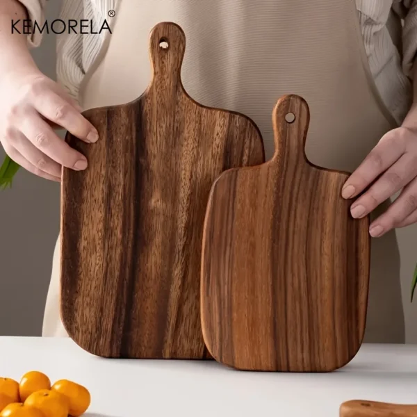 Holzschneidebrett mit Griff für Fisch, Käse, Brot, Desserts, Obst und Gemüse – lebensmittelechtes, langlebiges und stilvolles Design